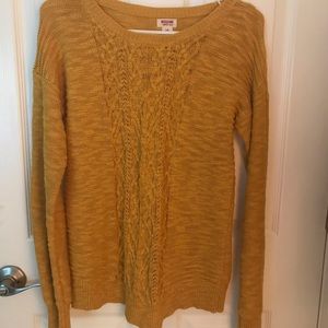 Burnt Yellow Cable-knit Sweater